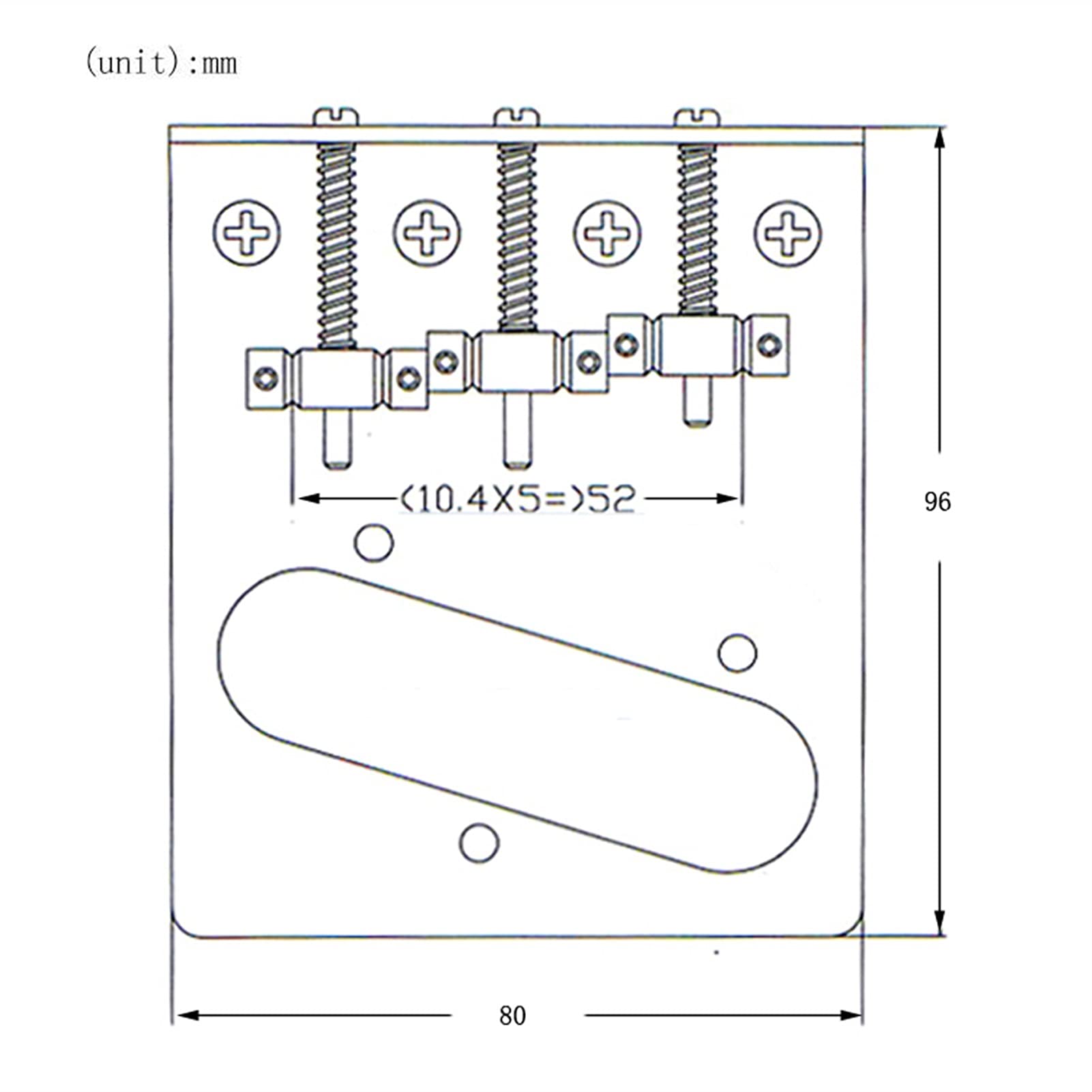 3 String Electric Guitar Bridge Saddle - Top Loader Replacement Part for TL Electric Guitars | Perfect for Guitar Repair & Upgrade