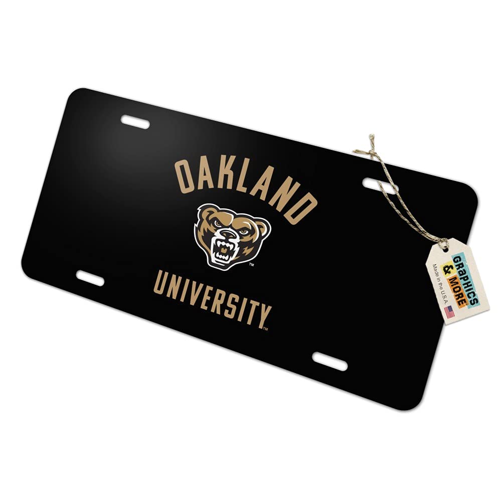Oakland Golden Grizzlies Novelty Metal Vanity License Plate - Custom Car Accessories for Sports Fans & Alumni - Perfect for Tailgating, Dorm Decor, and Gifts