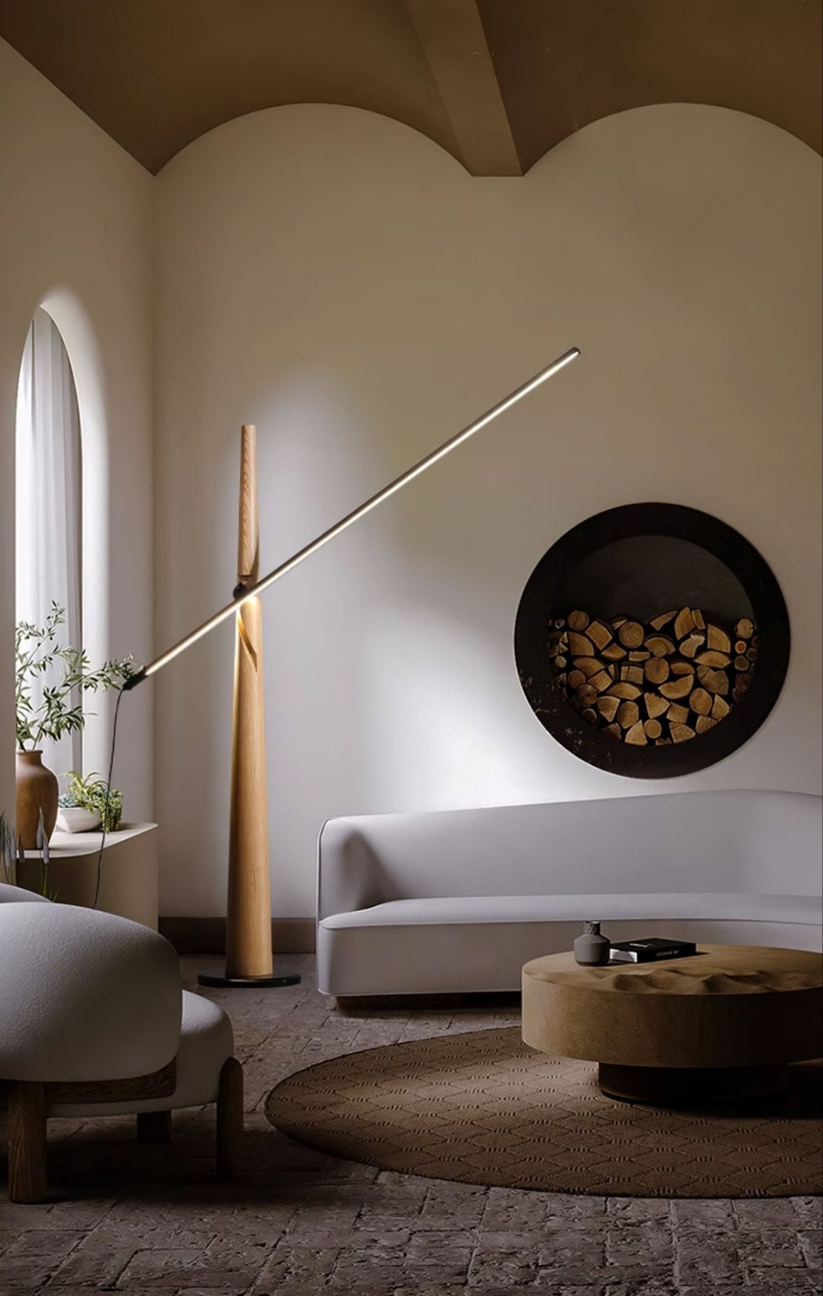 Equora Modern Floor Lamp - Adjustable Brightness LED Standing Light for Living Room, Bedroom, Office - Warm White & Cool White Light Modes - Perfect for Reading, Working, and Relaxing