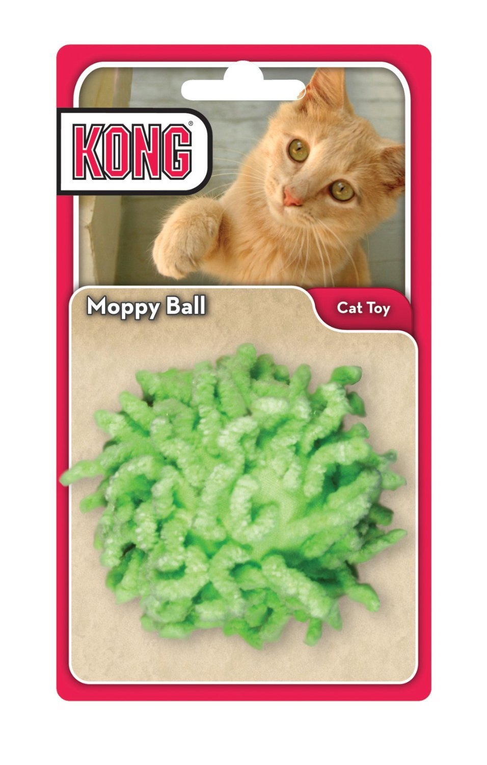 KONG Cat Moppy Ball Toy - Interactive Cat Toy for Play & Exercise (Colors Vary) - Perfect for Indoor Play, Solo Entertainment & Bonding with Your Feline