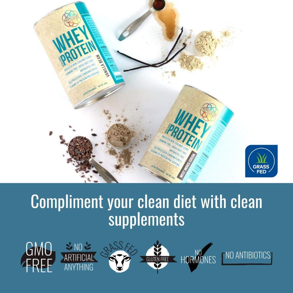 Propello Life Grass-Fed Whey Protein Powder - Vanilla Flavor, 17 Servings | High-Quality Protein Supplement for Muscle Recovery & Weight Loss | Perfect for Post-Workout, Breakfast Smoothies & Healthy Snacks