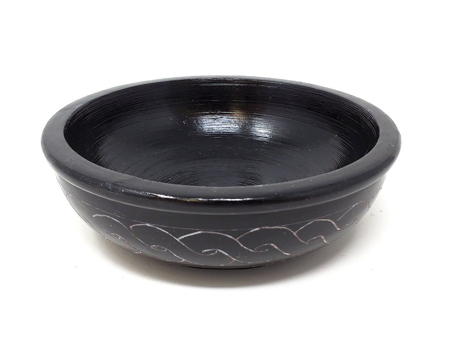 Handcrafted Black Soapstone Offering Bowl - Natural Stone Ritual Bowl for Meditation, Yoga & Spiritual Ceremonies - Perfect for Altar Decor, Buddhist Puja & Home Blessings