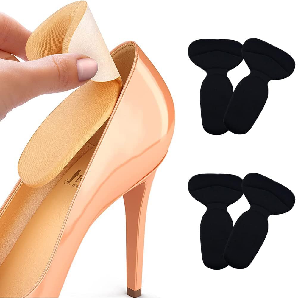 FEXMY Shoe Bite Protector & Gel Insoles for Men & Women - Self-Adhesive Heel Grips, Arch Support & Pain Relief Insoles - Prevent Blisters & Cuts - Comfortable Foot Cushion Pads (Black, Large) - Perfect for Running, Walking & Daily Wear