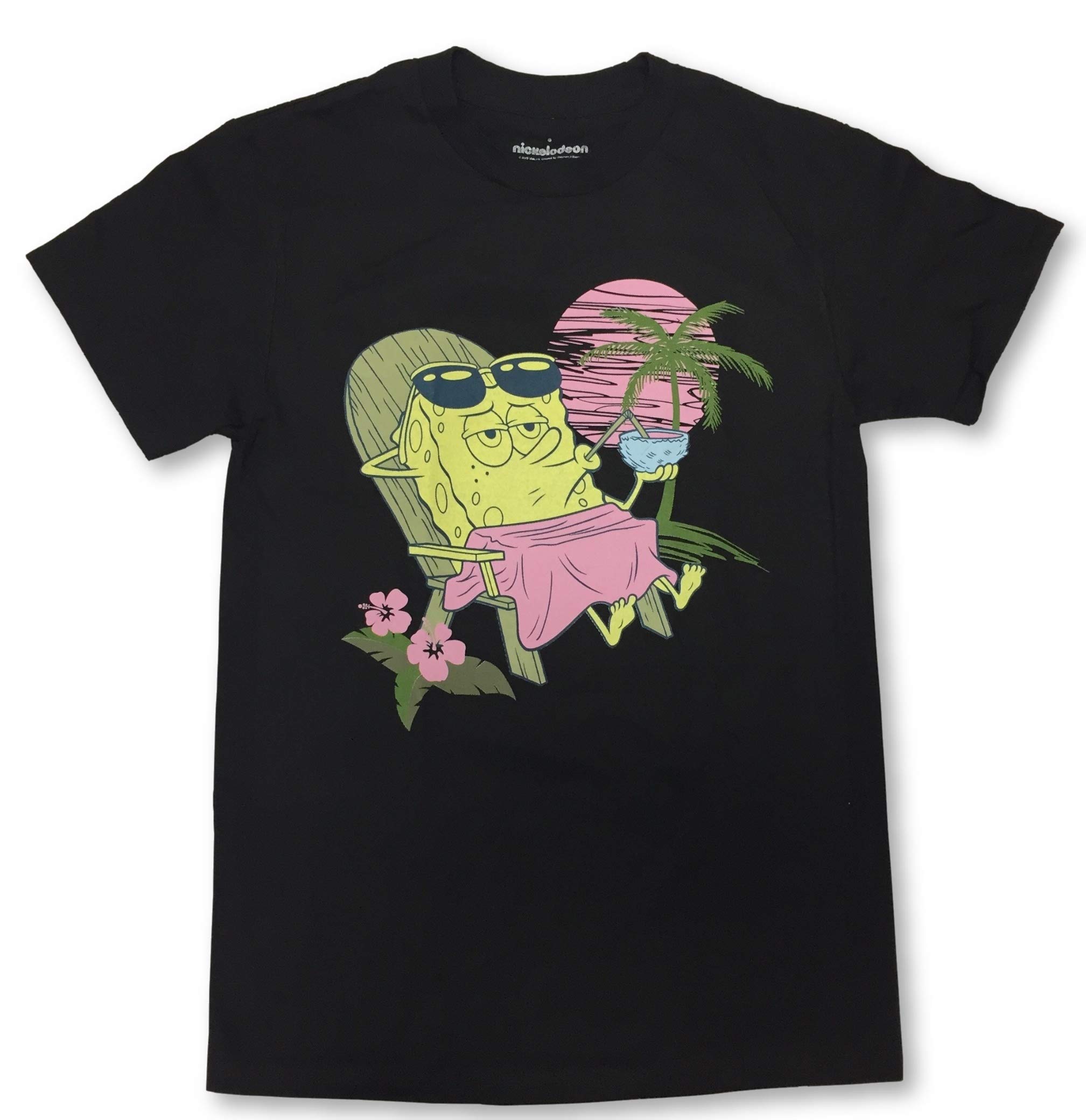 Spongebob Squarepants Men's Graphic T-Shirt - Soft Cotton Crew Neck Tee for Casual Wear, Lounge & Island Vibes - Perfect for Beach Outings, Summer Vacations & Cartoon Lovers