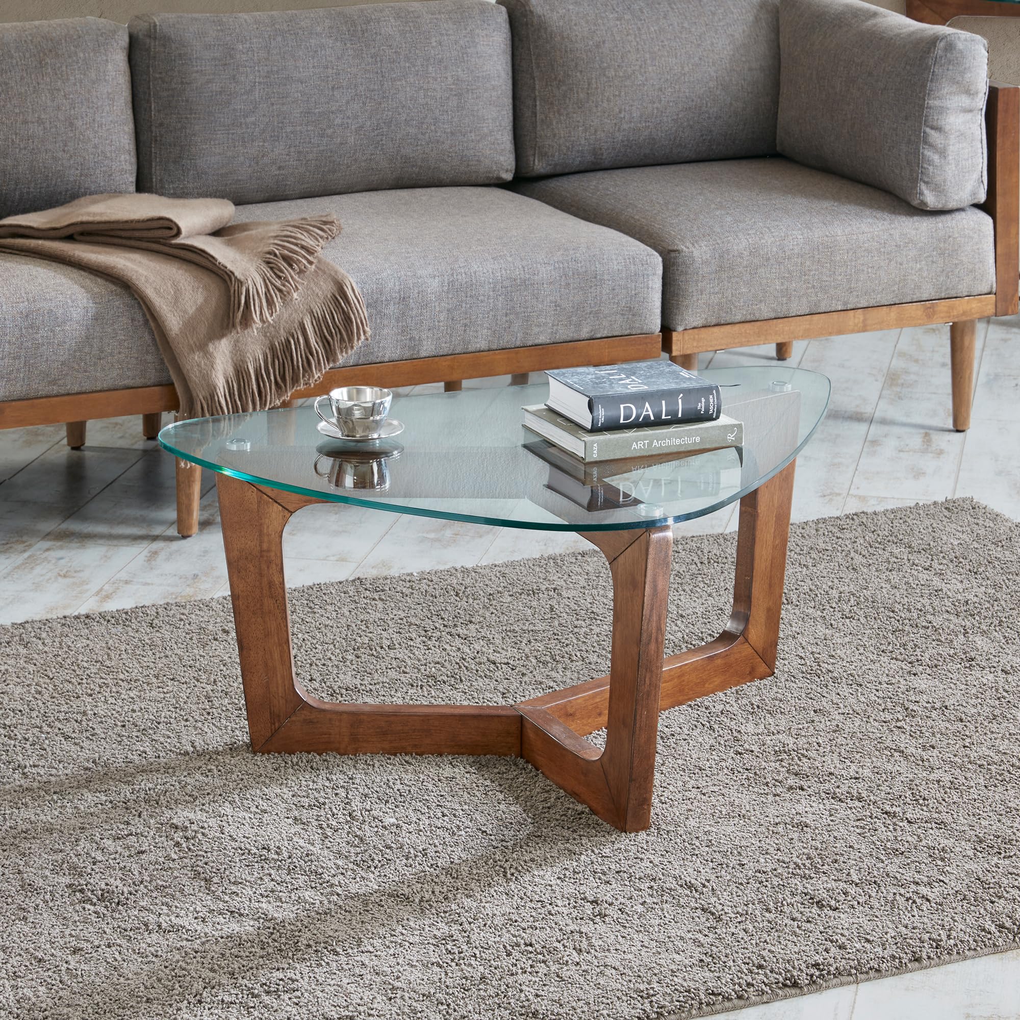 Walker Coffee Table - Modern Mid-Century Style Wooden Coffee Table for Living Room | Perfect for Small Spaces, Home Decor & Entertaining Guests