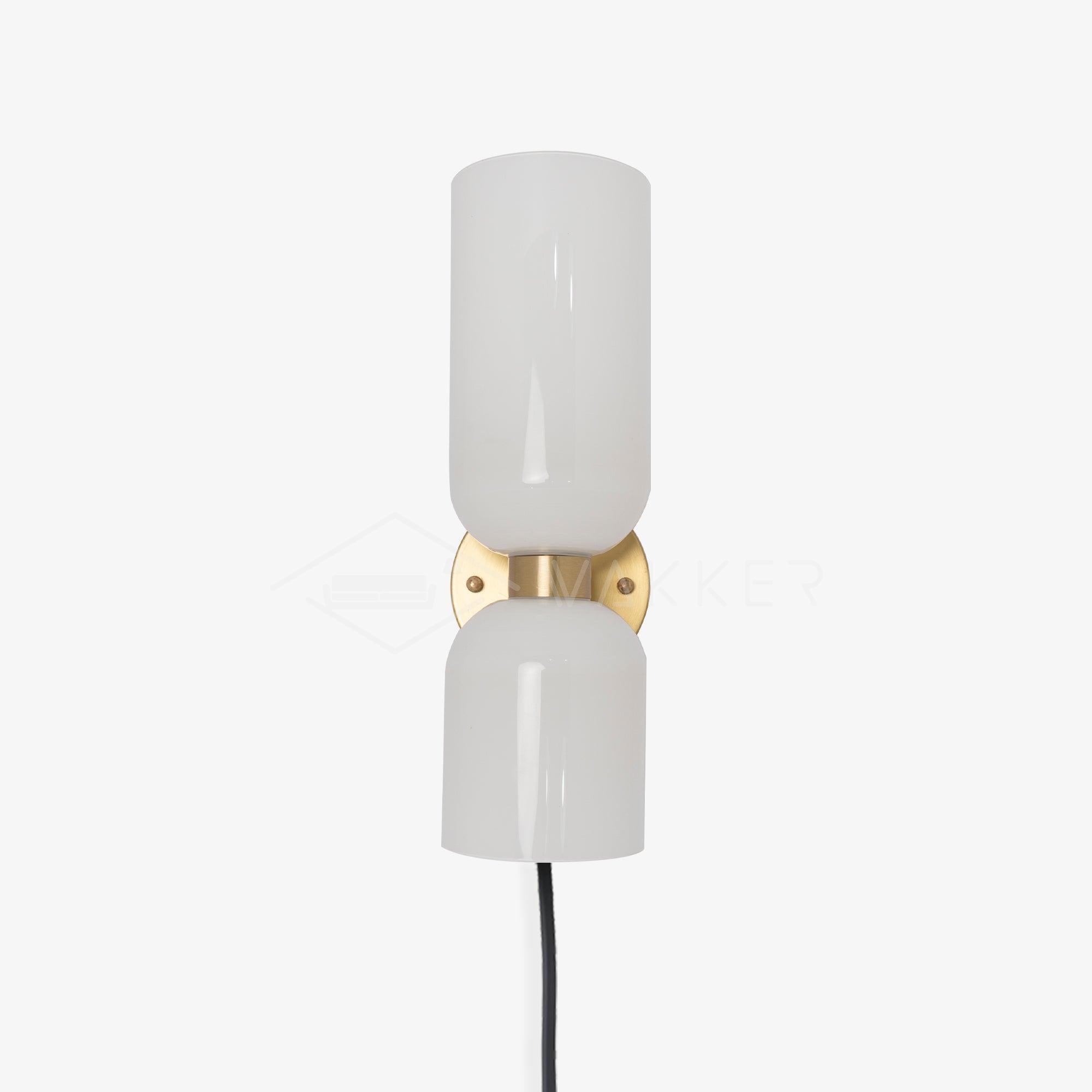 Edie Plug In Wall Lamp - Modern USB Wall Sconce Light with Touch Control, Dimmable LED Night Light for Bedroom, Living Room, Nursery & Hallway (White)