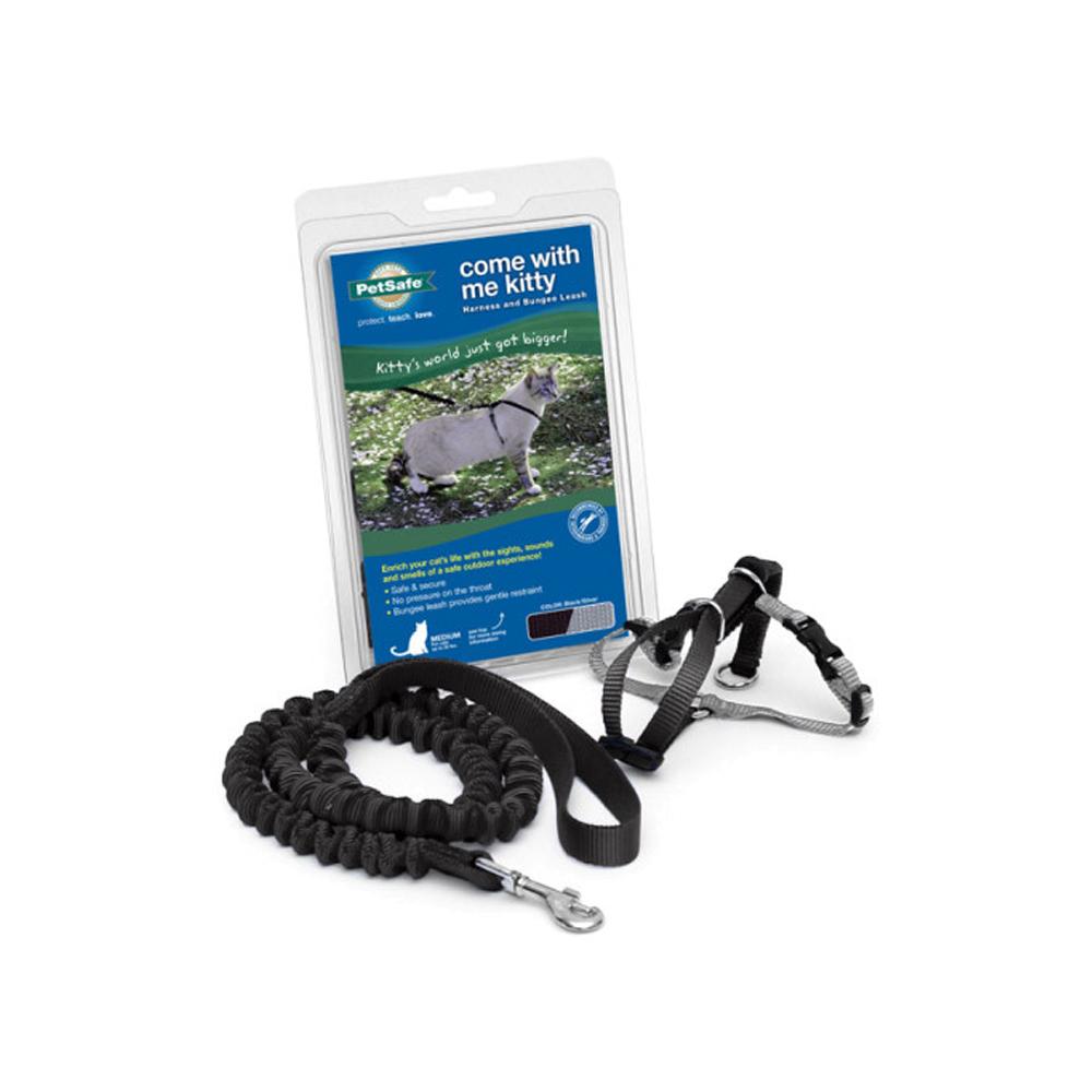 Come With Me Kitty Cat Harness and Bungee Leash Set - Adjustable Pet Safety Vest for Indoor/Outdoor Adventures