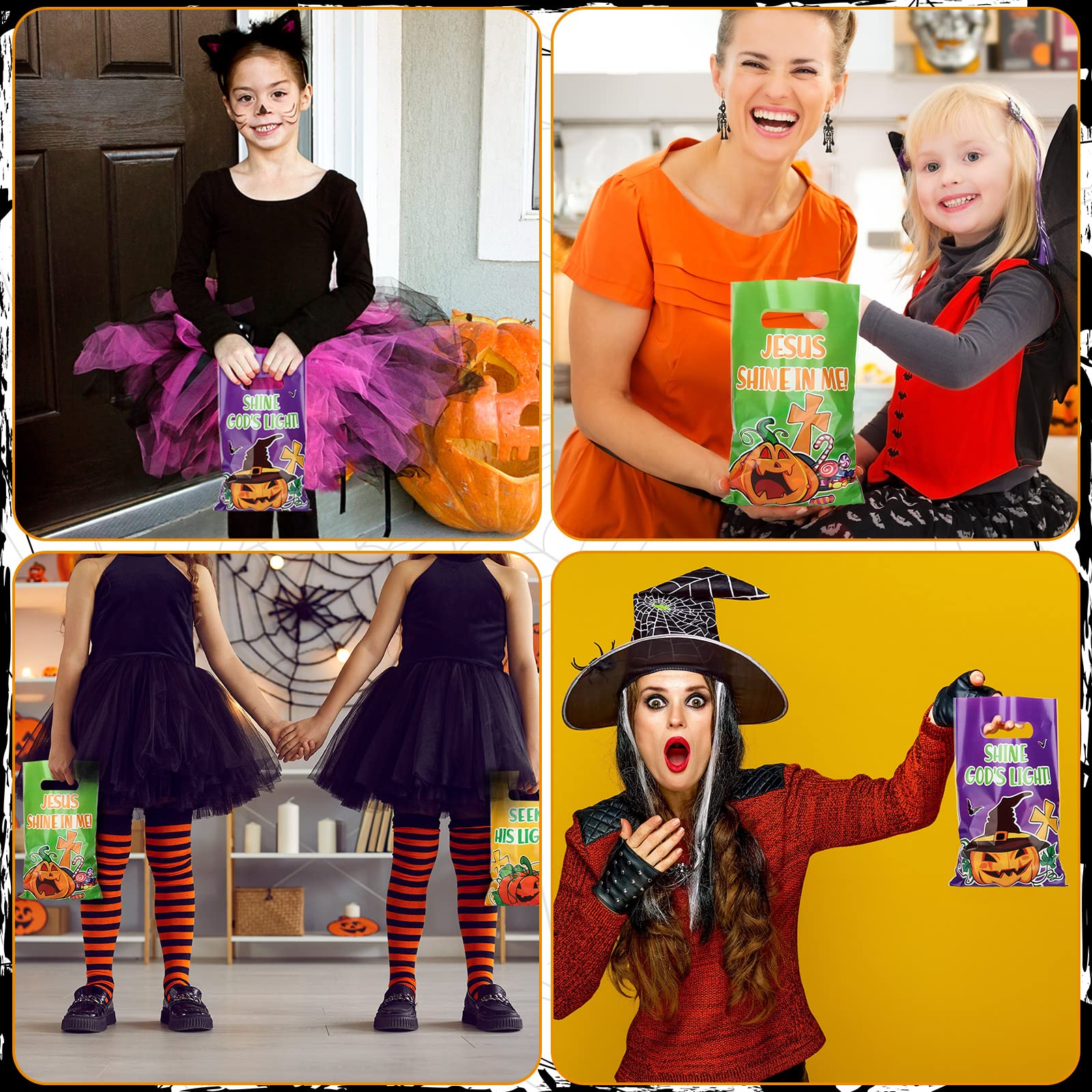 Christian Halloween Pumpkin Treat Bags - 150pcs for Church & Sunday School Parties
