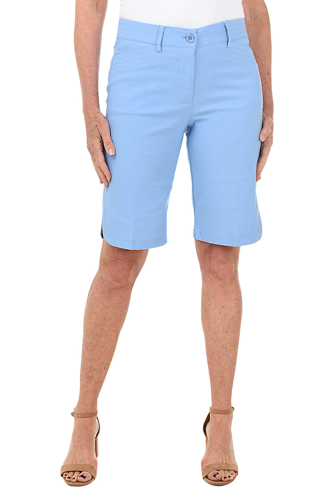 Women's Button Front Bermuda Shorts - High Waisted Denim Shorts for Summer | Casual Wear, Beach Outfits, and Weekend Style