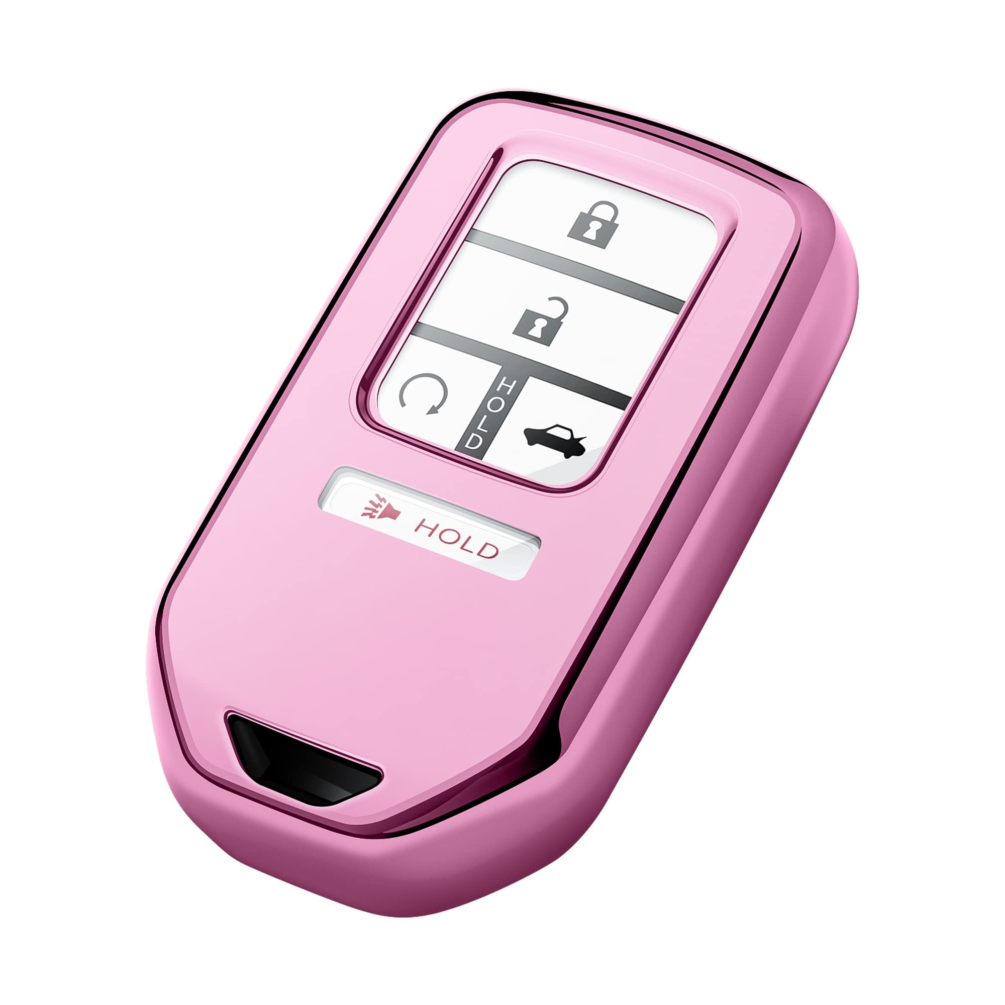 Premium Soft TPU Honda Key Fob Cover - Full Protection Shell Case Compatible with Civic, Accord, Pilot, CR-V, Insight EX EX-L Touring Remote Key - Durable & Stylish Key Fob Accessories (Pink) - Perfect for Daily Use, Car Enthusiasts & Gift Giving
