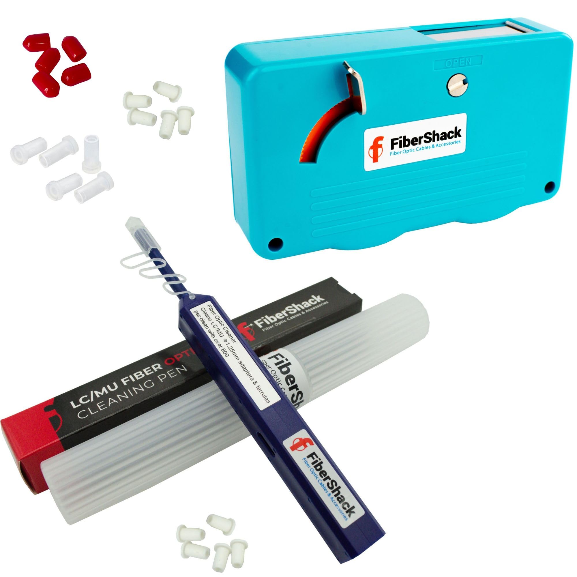 LC Fiber Optic Cleaner Kit with Cleaning Box - Professional Fiber Connector Cleaner for SC/LC/FC Ports | Perfect for Network Maintenance & Data Center Equipment Cleaning