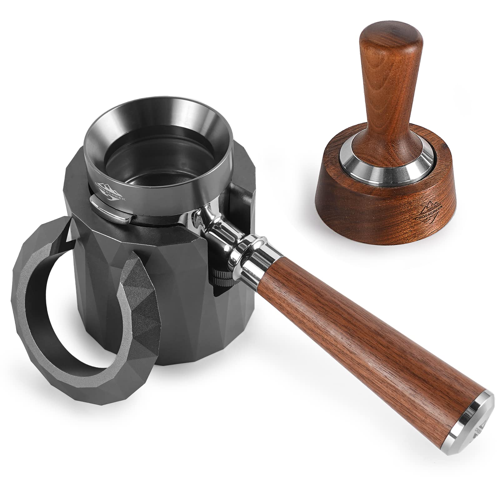 CrossCreek 58mm Espresso Portafilter Set with Dosing Funnel, Holder & Tamper - Professional Barista Tools for Home Coffee Brewing & Espresso Machine Accessories