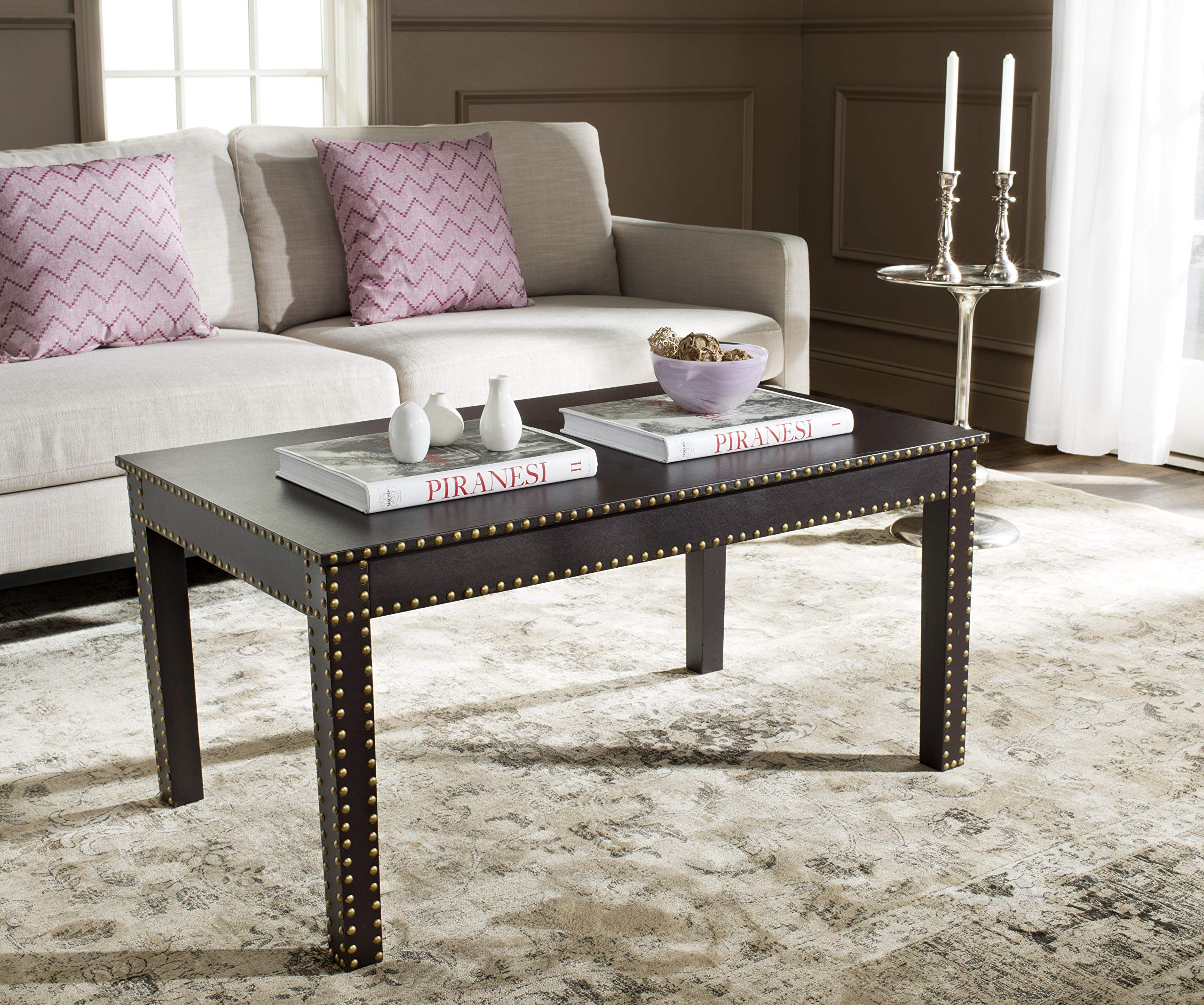 Safavieh Crispis Dark Brown Coffee Table - Modern Living Room Furniture for Home Decor & Stylish Interior Design
