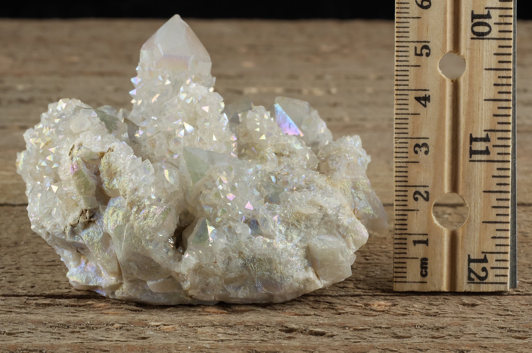 Rainbow Aura Quartz Crystal Cluster - Angel Aura Quartz Healing Stone for Meditation, Reiki & Spiritual Decor (R0422) | Metaphysical Crystal Gift & Home Decoration