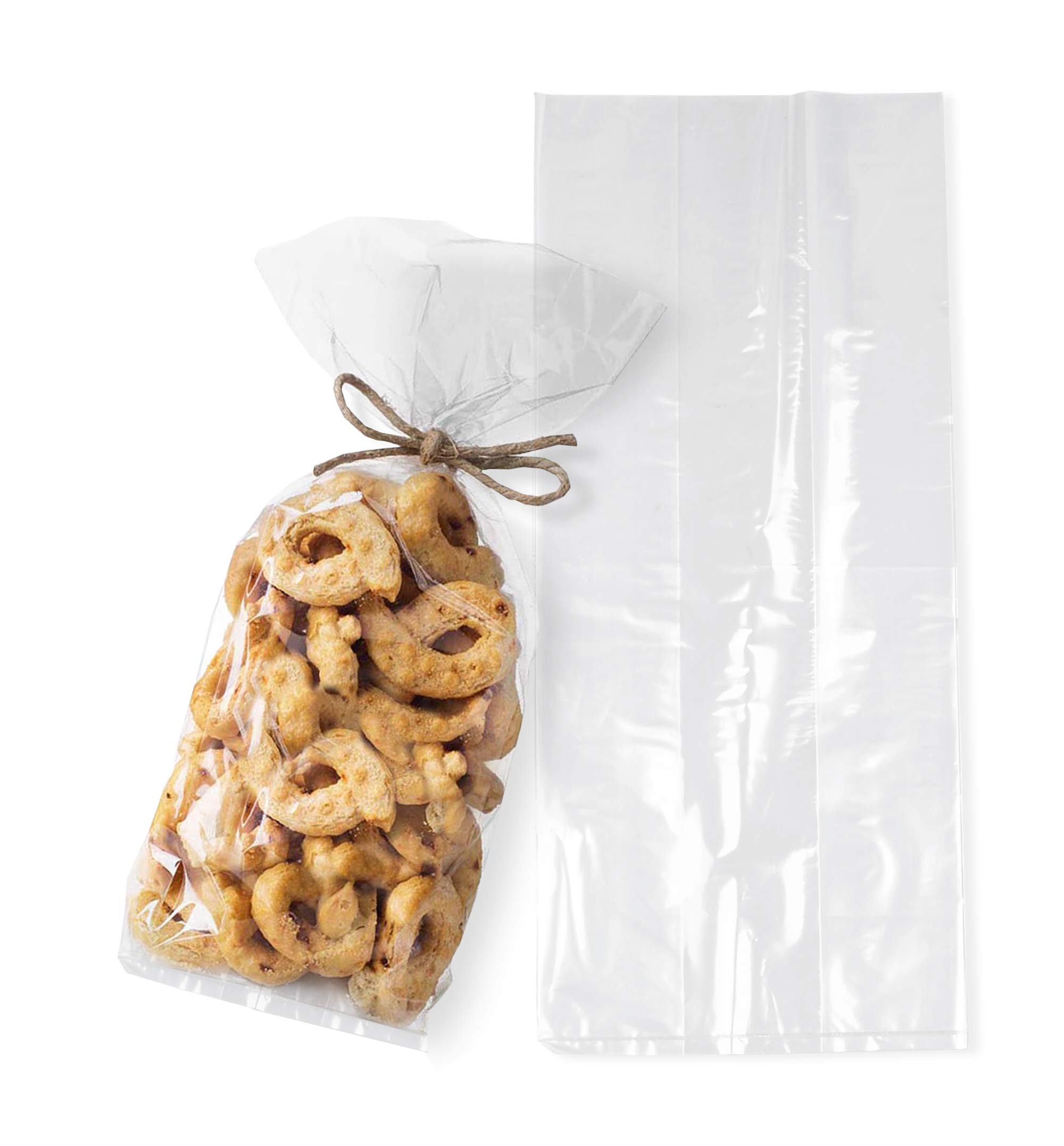 APQ Clear Gusseted Poly Bags 5x2x12 Inches - 1000 Pack of 1 Mil Thick Open Top Plastic Bags for Packaging Cookies, Popcorn, Candies & Homemade Bread - Perfect for Bakery, Party Favors & Retail Packaging