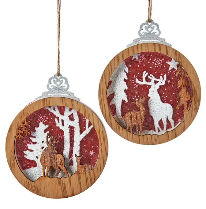 5.3 Inch Handcrafted Wooden Deer Ornament - Rustic Home Decor for Christmas, Holiday, and Winter Season - Perfect for Mantel, Tabletop, and Gift Giving