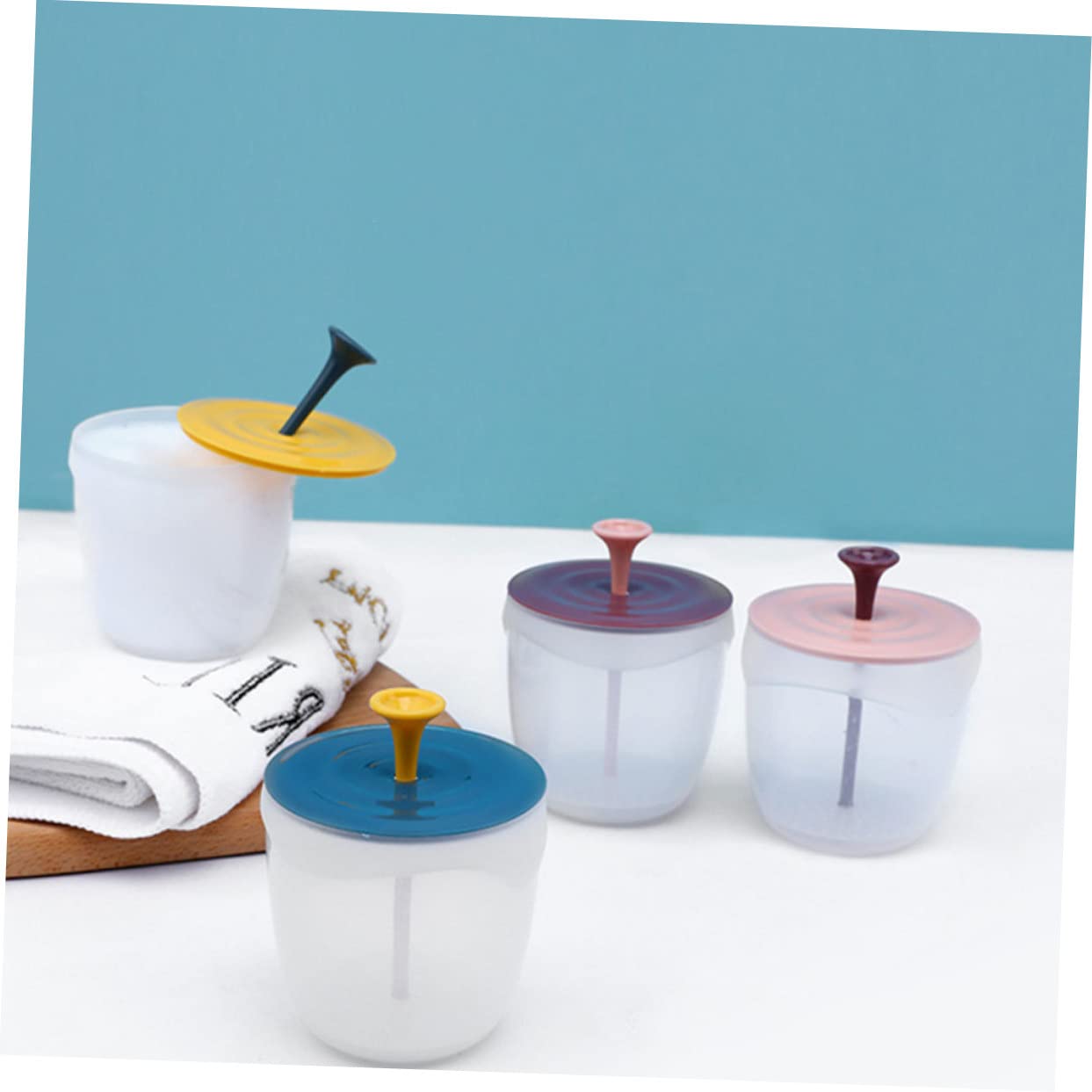 CANIGHT Facial Bubbler Set - 4pc Travel Portable Foaming Cup for Face Wash | PP Material Bubble Maker Bottle | Perfect for Skincare Routine, Travel & Spa Use