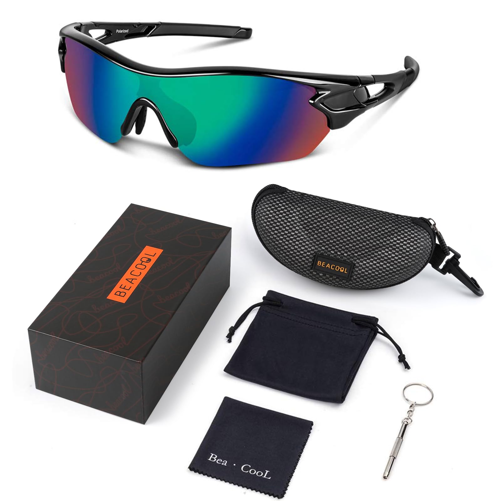 BEACOOL Polarized Sports Sunglasses for Men & Women - UV Protection, Lightweight & Shatterproof - Perfect for Baseball, Cycling, Running, Driving, Fishing, Golf & Motorcycle - Ideal for Outdoor Activities & Sports Enthusiasts