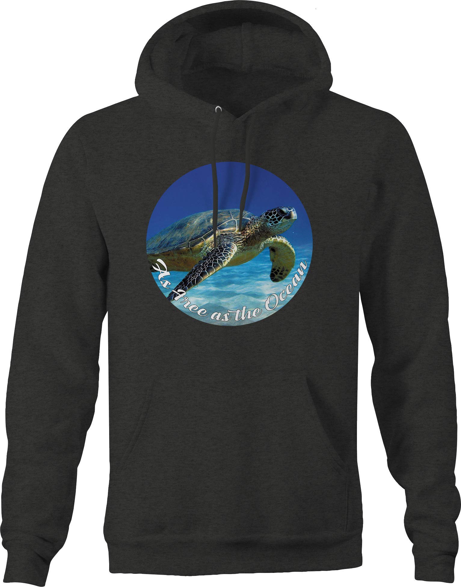 Men's Sea Turtle Ocean Hoodie - Dark Gray Pullover Sweatshirt for Casual Wear & Outdoor Activities