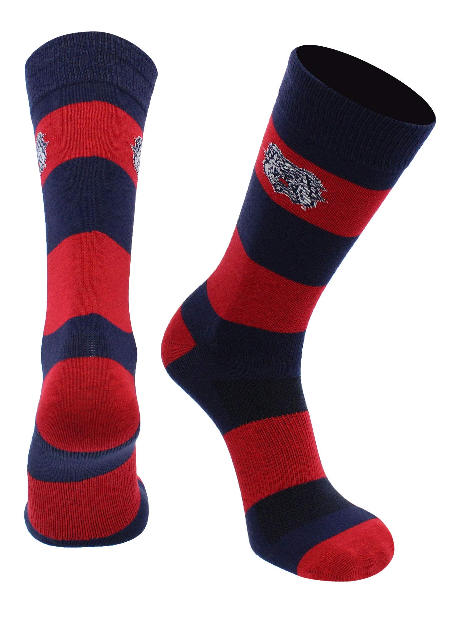 Fresno State Bulldogs Game Day Striped Crew Socks - Officially Licensed College Football Team Socks for Men & Women - Perfect for Game Day, School Spirit, and Fan Gifts