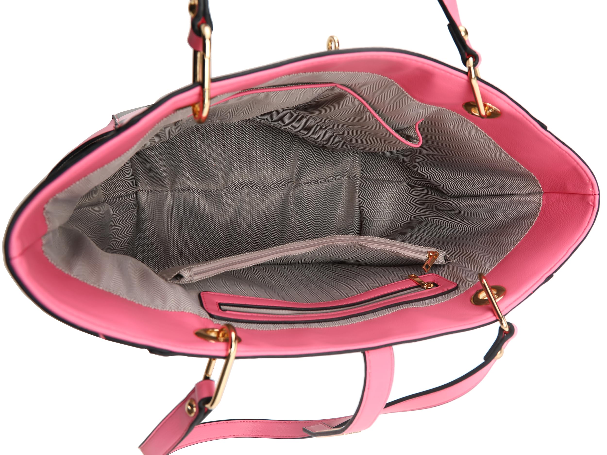 SQLP Large Tote Bag for Women - Genuine Leather Work Handbag, Spacious Purse with Crossbody Strap - Perfect for Office, Travel & Shopping (Pink)