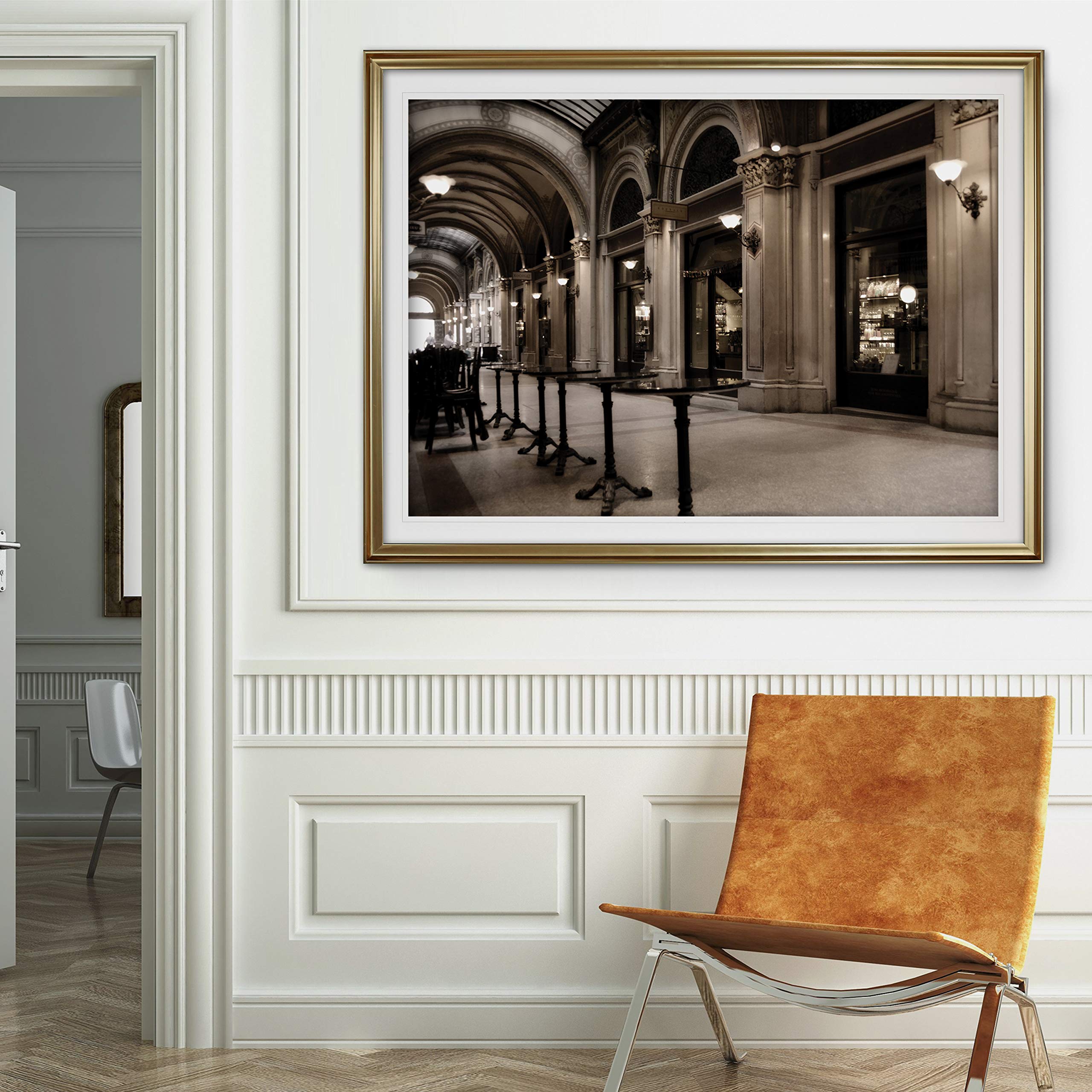 Wexford Home City of Vienna Framed Cityscape Art Print - 30x40 Inch Gold Giclee Canvas Wall Decor Ready to Hang | Perfect for Living Room, Bedroom & Office Decor