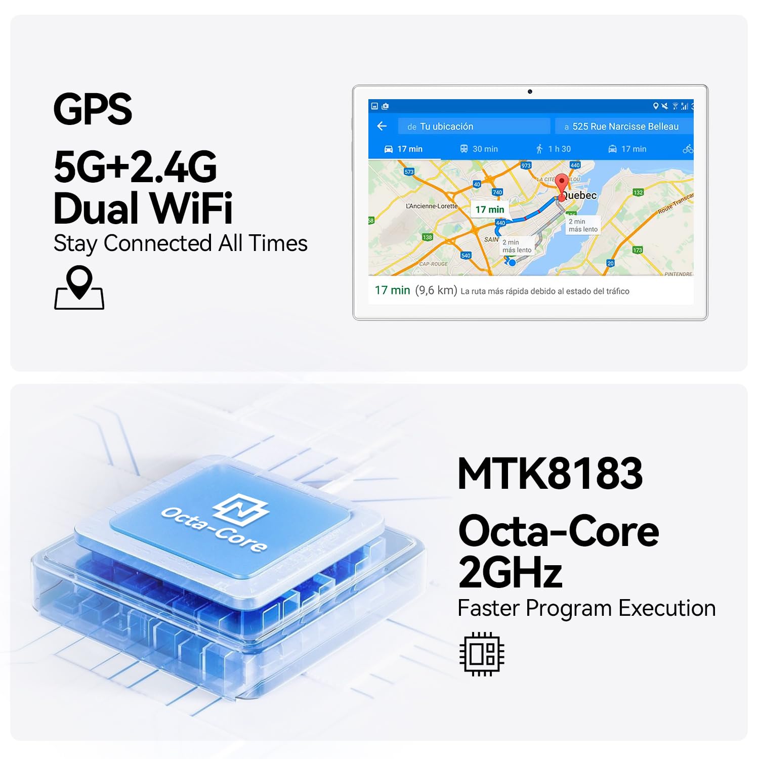 **2025 Latest Android 13 Tablet - 10 Inch Octa-Core, 128GB ROM + 16GB RAM (8+8 Virtual), 1TB Expandable, 5G WiFi, 13MP+8MP Camera, 8000mAh Battery - 2-in-1 Tablet with Keyboard, Mouse & Case - Perfect for Work, Study & Entertainment**