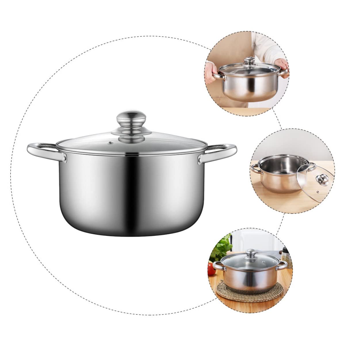 Premium Stainless Steel Cookware Set - 8-Piece Mini Induction Pots & Pasta Pots with Vegetable Steamer - Durable Soup Stock Pot for Gas & Electric Stoves - Perfect for Home Cooking, Meal Prep & Restaurant Use