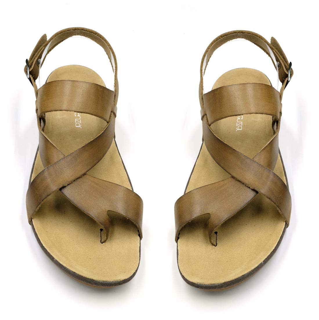 **Men's Genuine Leather Sandals - Adjustable Strap Outdoor Comfortable Sandals for Walking, Beach & Travel (GM202)**