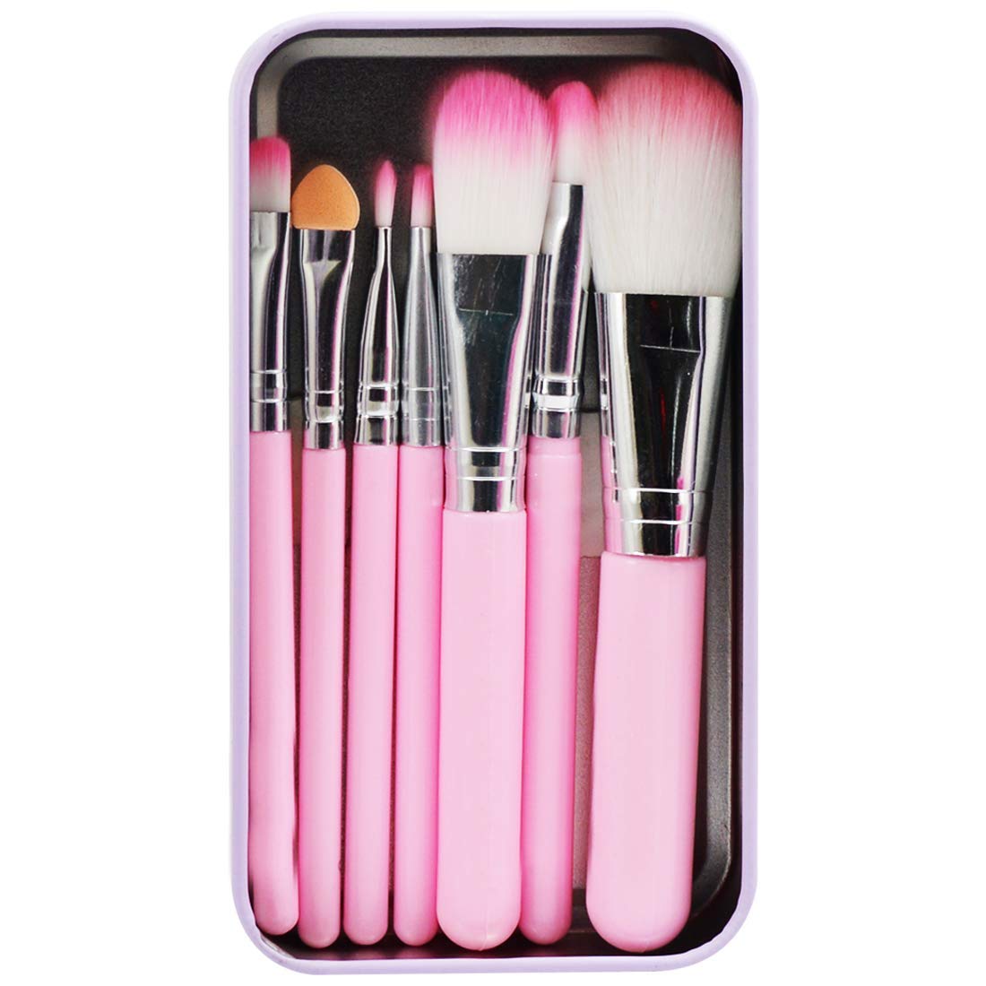 Khelni 6155 Professional Makeup Kit with Eye Shadows, Compact, Blusher & Lip Gloss - Includes 7Pcs Pink Makeup Brushes for Perfect Everyday & Party Looks