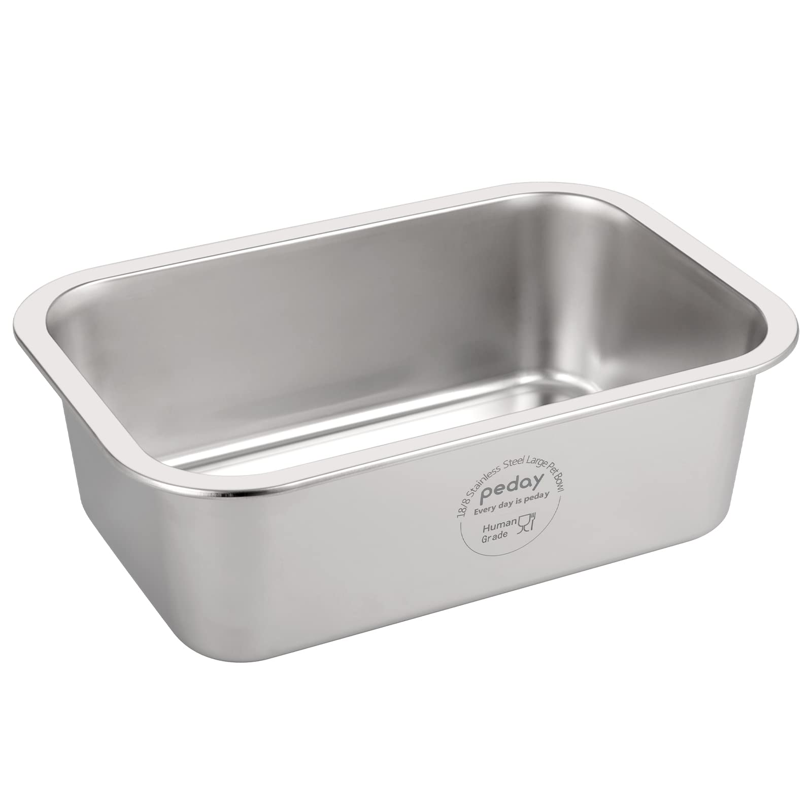 **PEDAY 2.64 Gallon Extra Large Stainless Steel Dog Water Bowl - Human-Grade, Non-Tip, Durable for XL Dogs (Silver) - Perfect for Outdoor, Travel & Home Use**