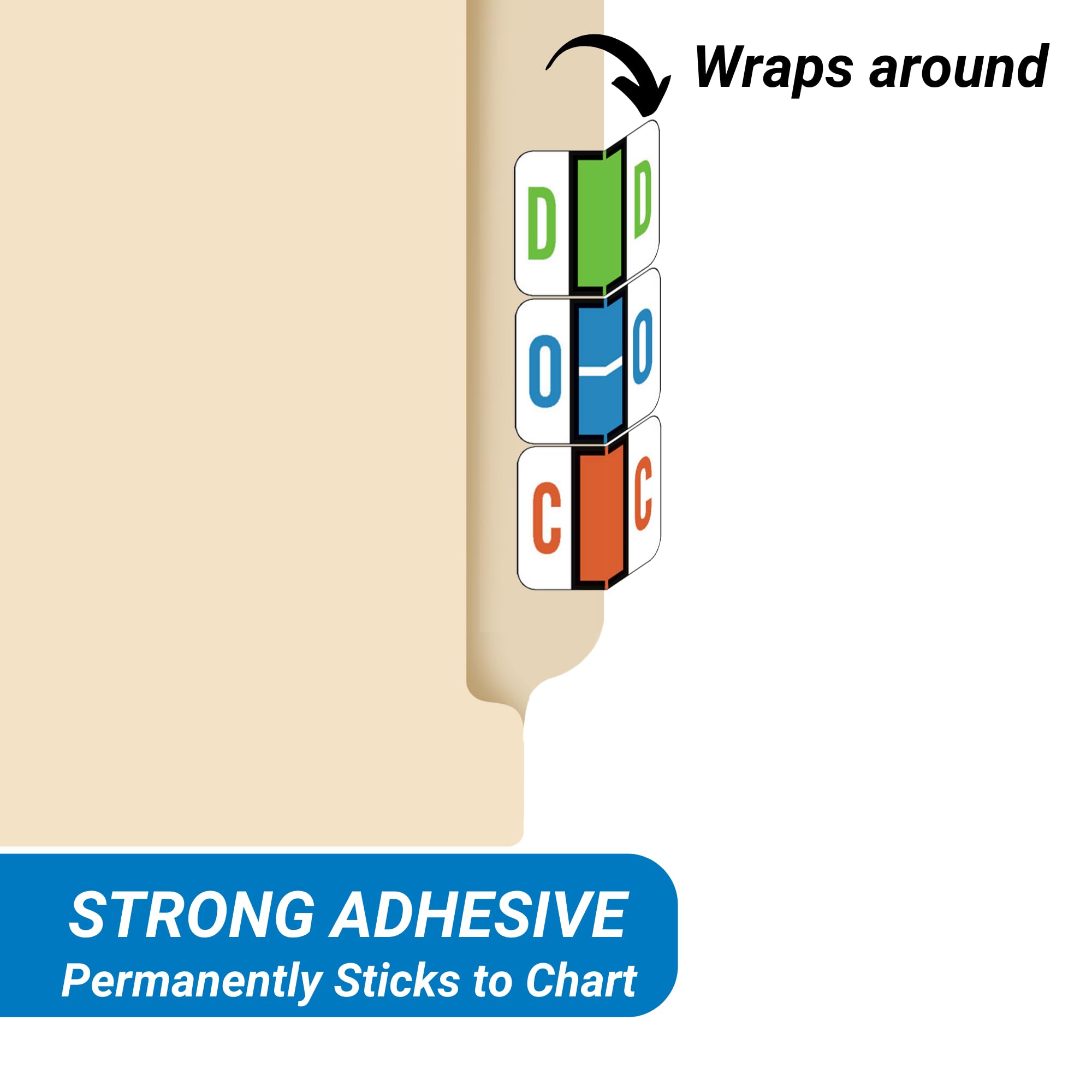 Doctor Stuff - 500-Pack Alphabet File Folder Labels A-Z with Mc, 1