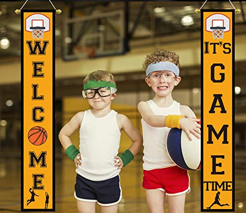 Basketball Party Decor - Hanging Porch Sign for Indoor & Outdoor Sports Birthday