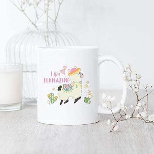 I Am Llamazing 11oz Ceramic Coffee Mug - Funny Llama Themed Cup for Coffee, Tea & Hot Drinks - Perfect for Office, Home & Gifts