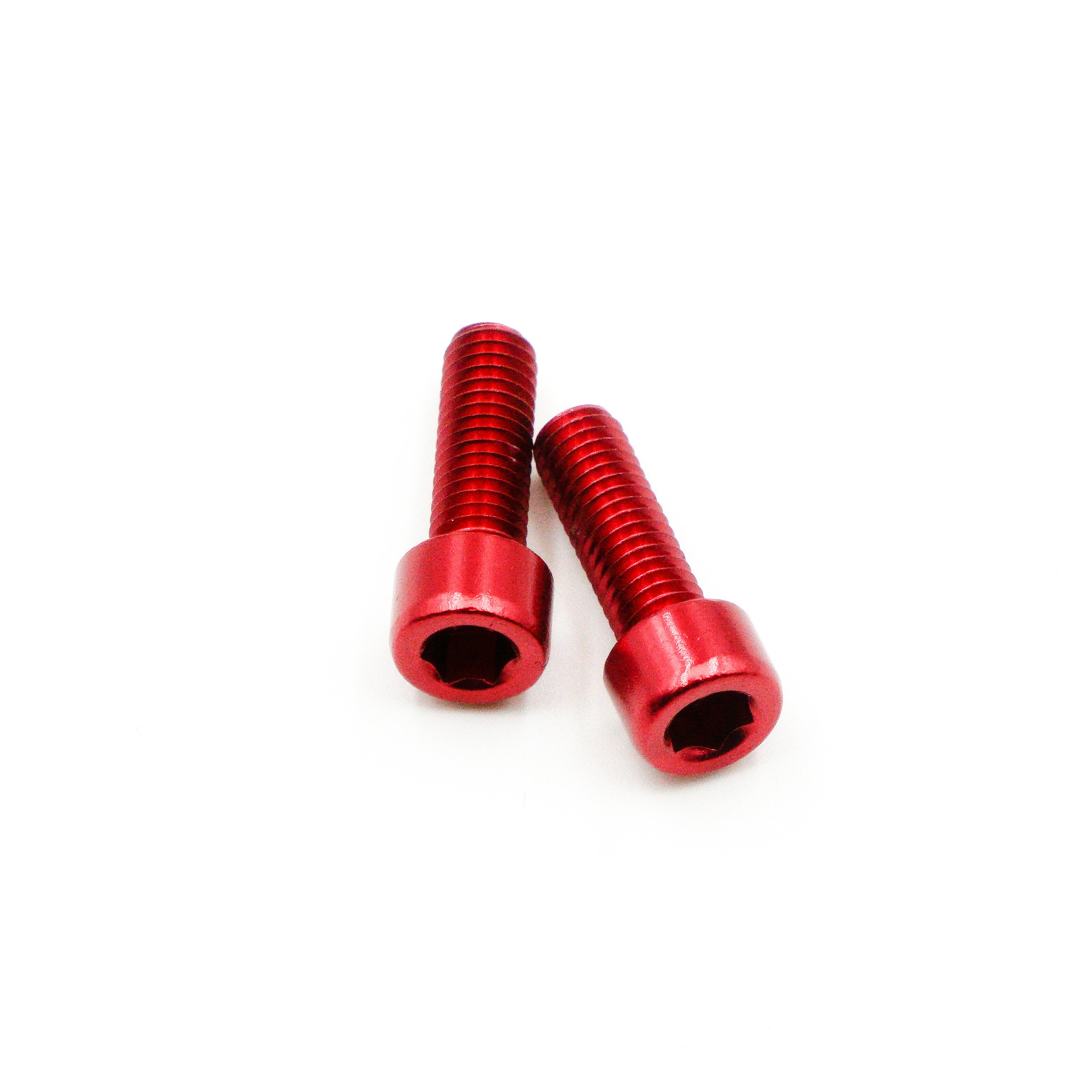 Stainless Steel Water Bottle Cage Bolts (Pair) - Red - Secure Bike Bottle Holder for Road & Mountain Bikes