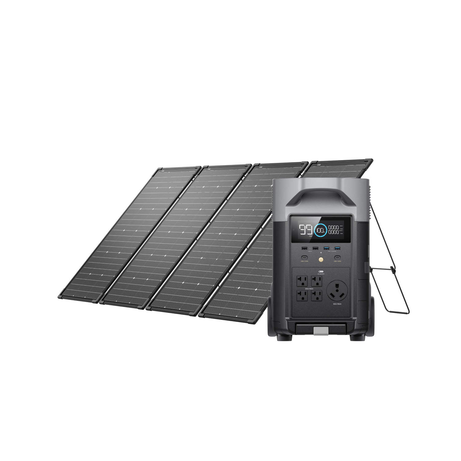 EcoFlow 125W Bifacial Portable Solar Panel Kit - 125W/250W/500W Options for Off-Grid Camping, RV & Emergency Power Backup