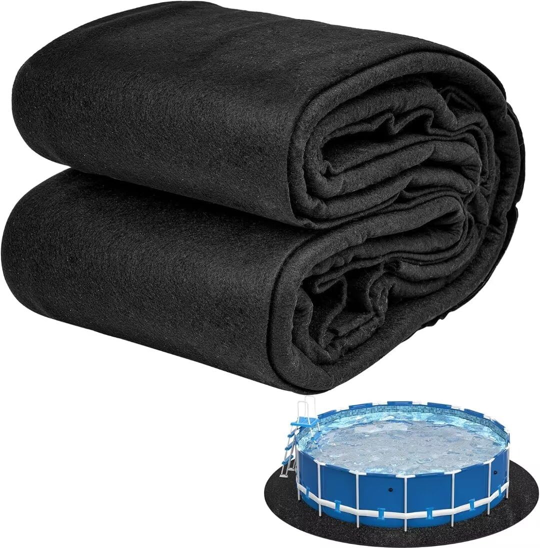 **Abimars 18' Round Pool Liner Pad for Above Ground Pools - Thick, Durable & Puncture-Resistant Black Pool Mat - Double Density Comfort for Swimming Pool Bottom - Perfect for Backyard, Patio & Outdoor Use**