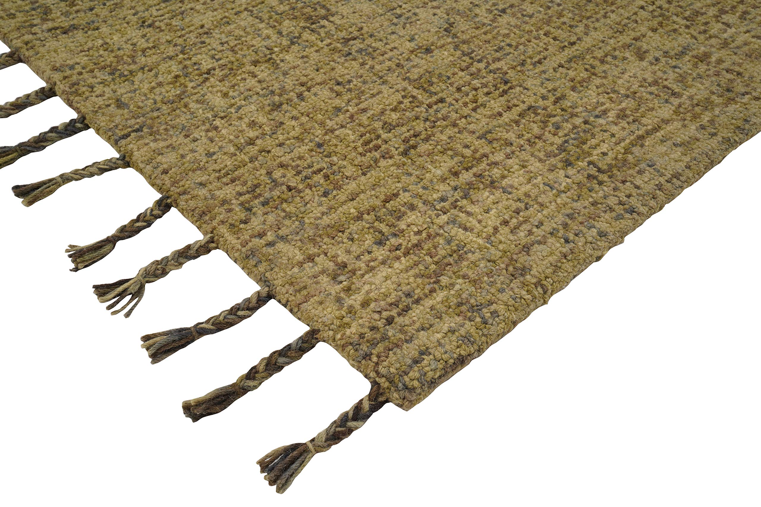 Handmade Nomad Gold Wool Natural Fiber Rug - Easy Maintenance, Soft & Durable - 2'6