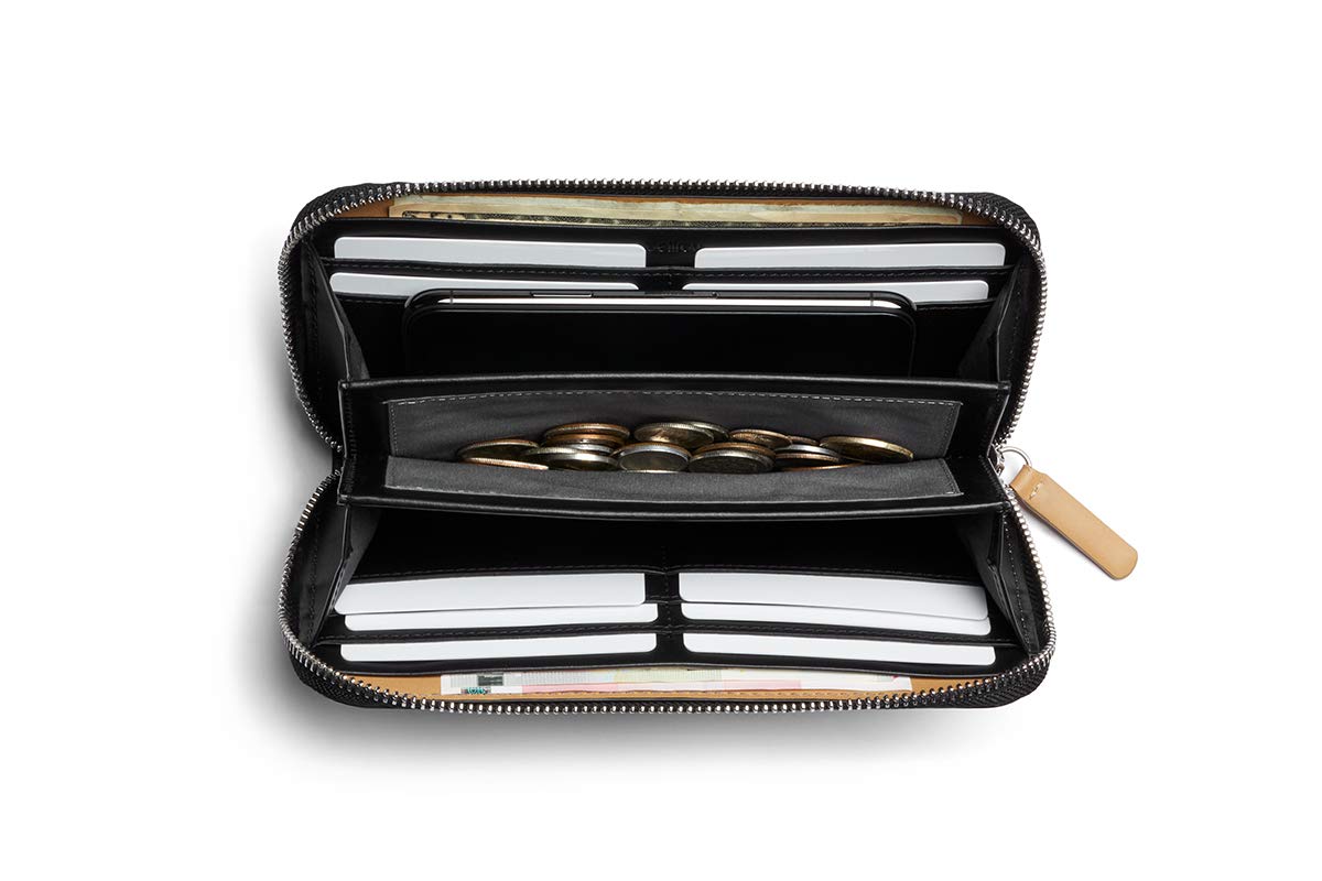 Bellroy Folio Premium Leather Wallet with Zipper Closure - Slim RFID Blocking Bifold Wallet for Men & Women, Perfect for Travel, Business & Everyday Use