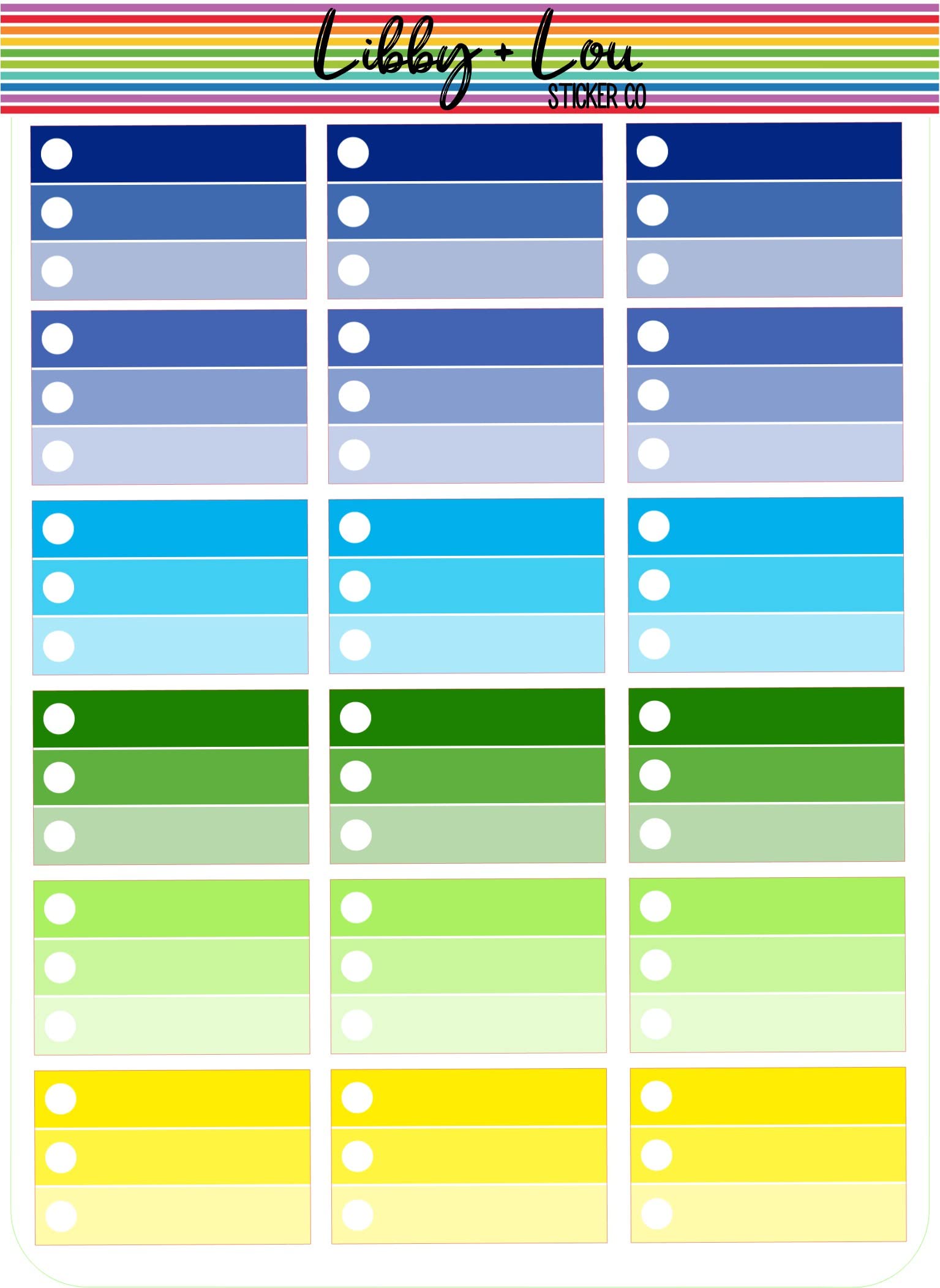 Ombre Planner Stickers for Checklists & Organizing - Libby & Lou Co