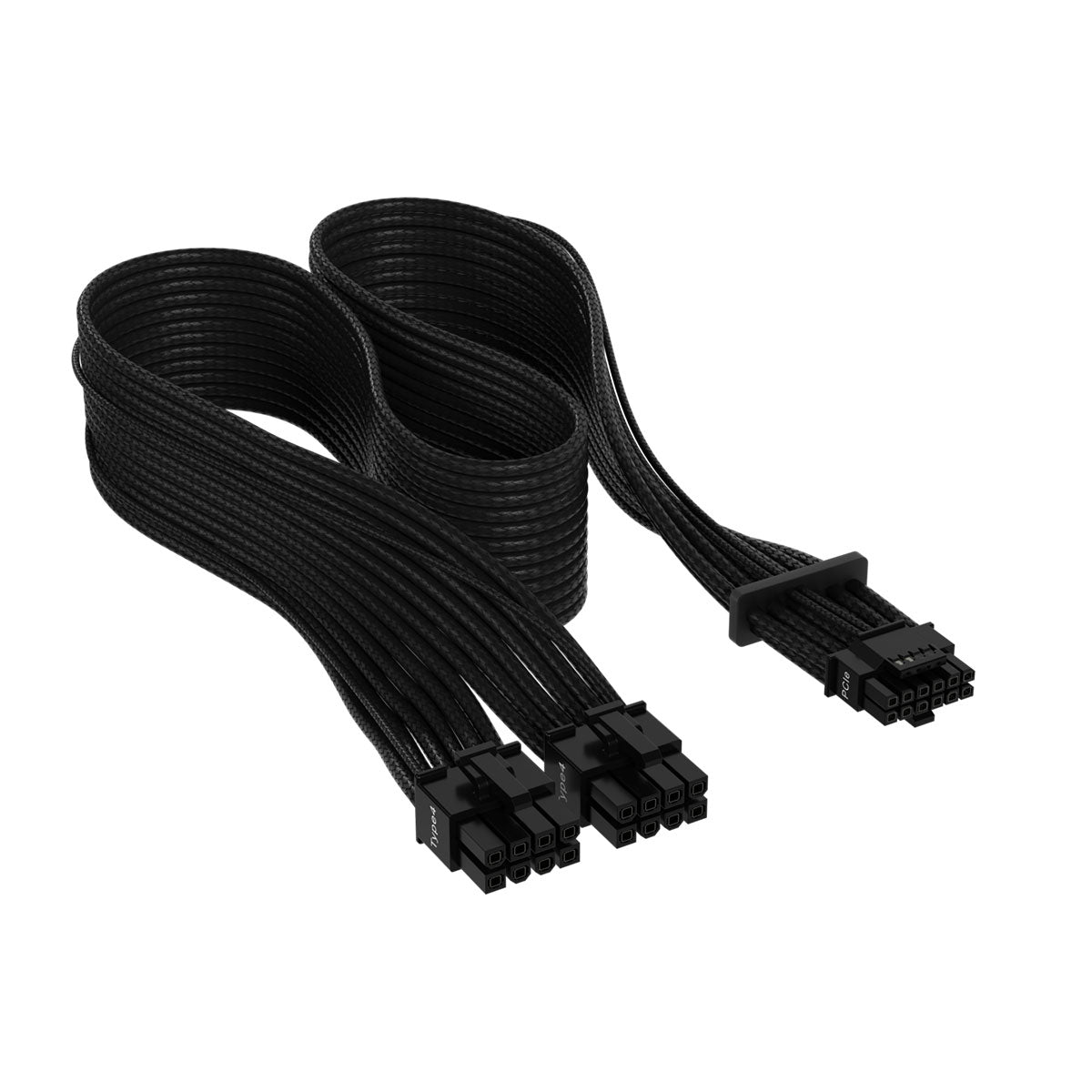 Corsair Premium Individually Sleeved 12+4pin PCIe Gen 5 Type 4 600W 12VHPWR Power Cable - Black | Compatible with RTX 4090, 4080 GPUs & High-End Gaming PCs