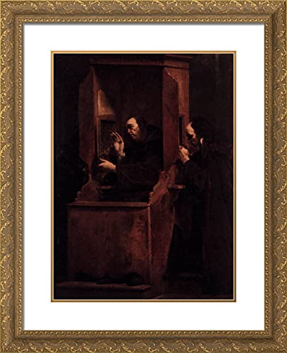 Gold Ornate Wood Frame with Double Matting