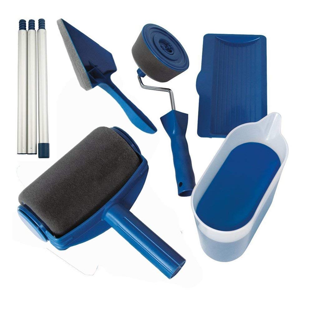 6PCS Paint Roller Kit - Includes Roller Tray, Extension Pole, Edger & Corner Cutter - Professional Wall Painting Tools for Home DIY Projects - Perfect for Interior Walls, Ceilings & Home Renovation