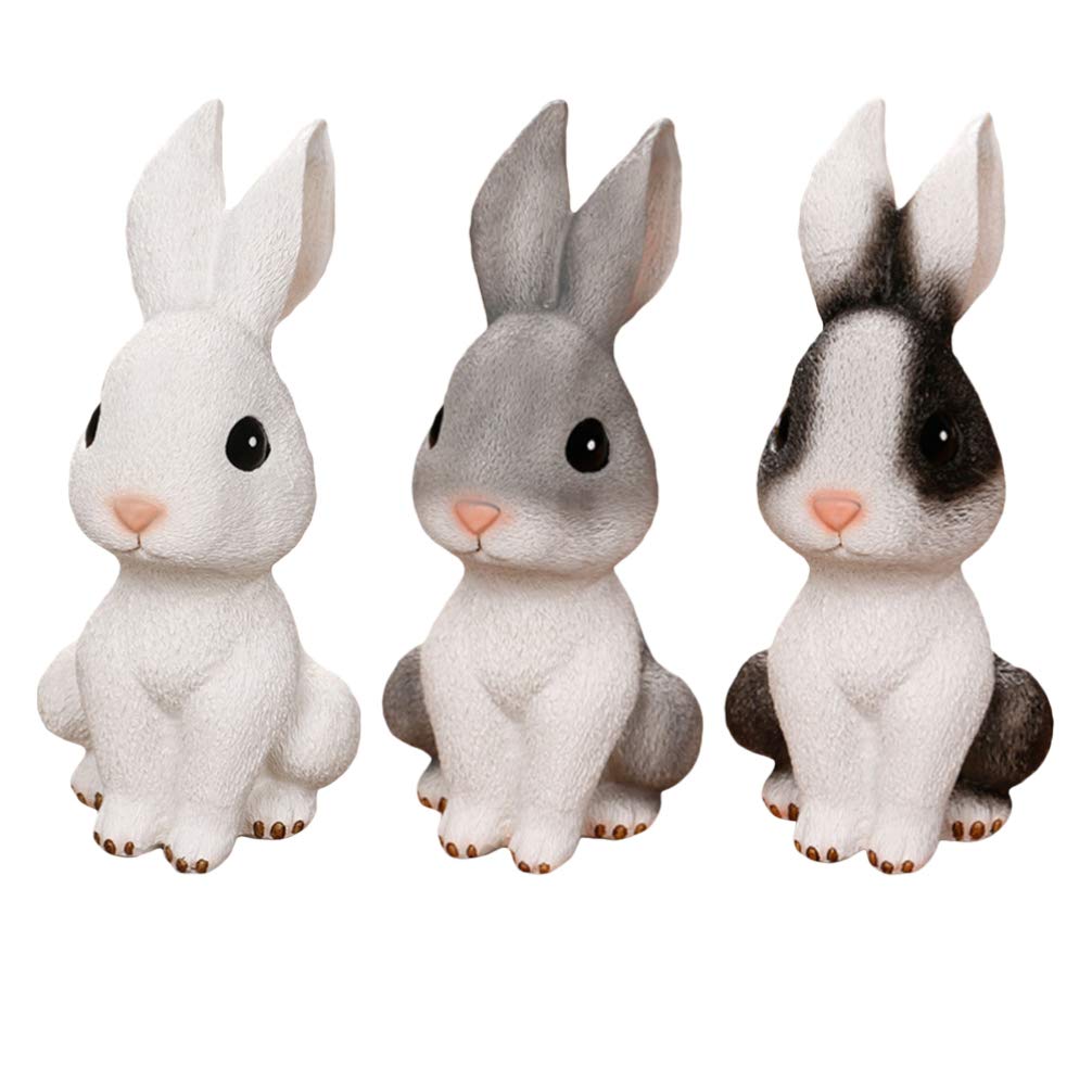 IMIKEYA Mini Bunny Figurines - Cute Rabbit Room Decor for Kids, Fairy Garden & Desk Decorations, Perfect Gift for Animal Lovers | Ideal for Nursery, Easter Decor, Birthday Party Favors & Home Decoration
