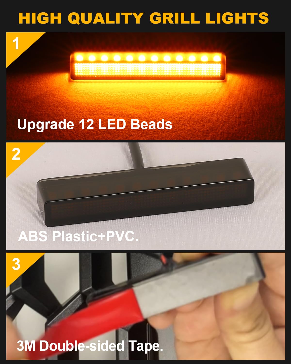 LED Grill Lights for Toyota Tundra 2019-2025 - Amber Off-Road Accessories