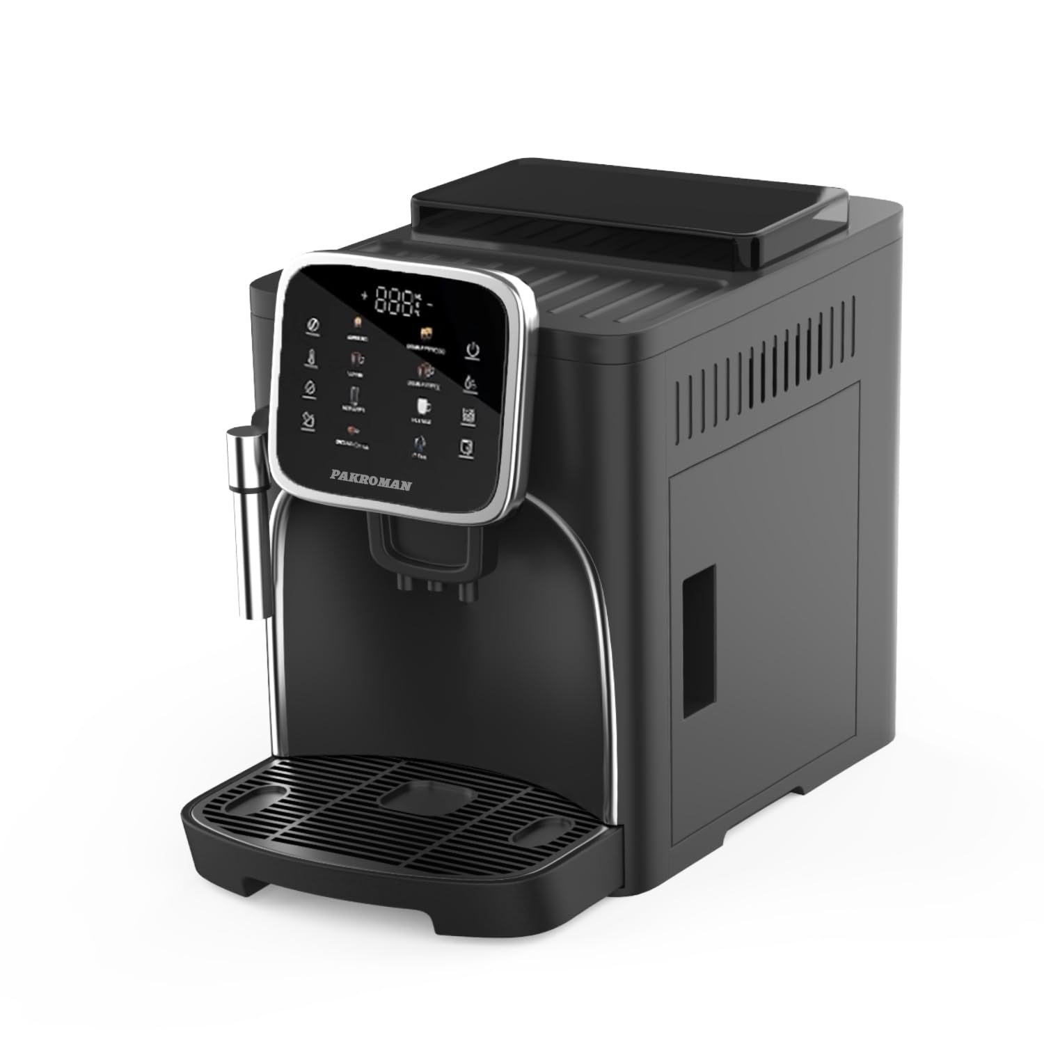 Fully Automatic Coffee Machine with 19 Bar Italian Pump, Classic Frother, 4 Coffee Options, Touch Display & Conical Burr Grinder - Perfect for Home, Office, or Cafe (Black)
