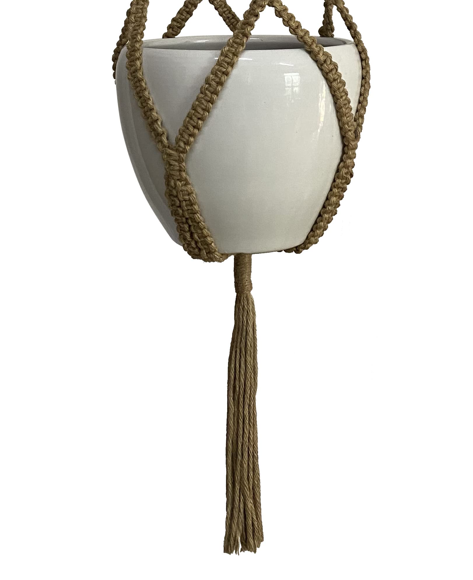 Natural Hemp Rope Macrame Plant Hangers - 48 Inch Handmade Hanging Planter Holders for 10-12 Inch Pots - Light Brown Boho Home Decor for Indoor Plants, Balcony, Living Room & Bedroom Decor