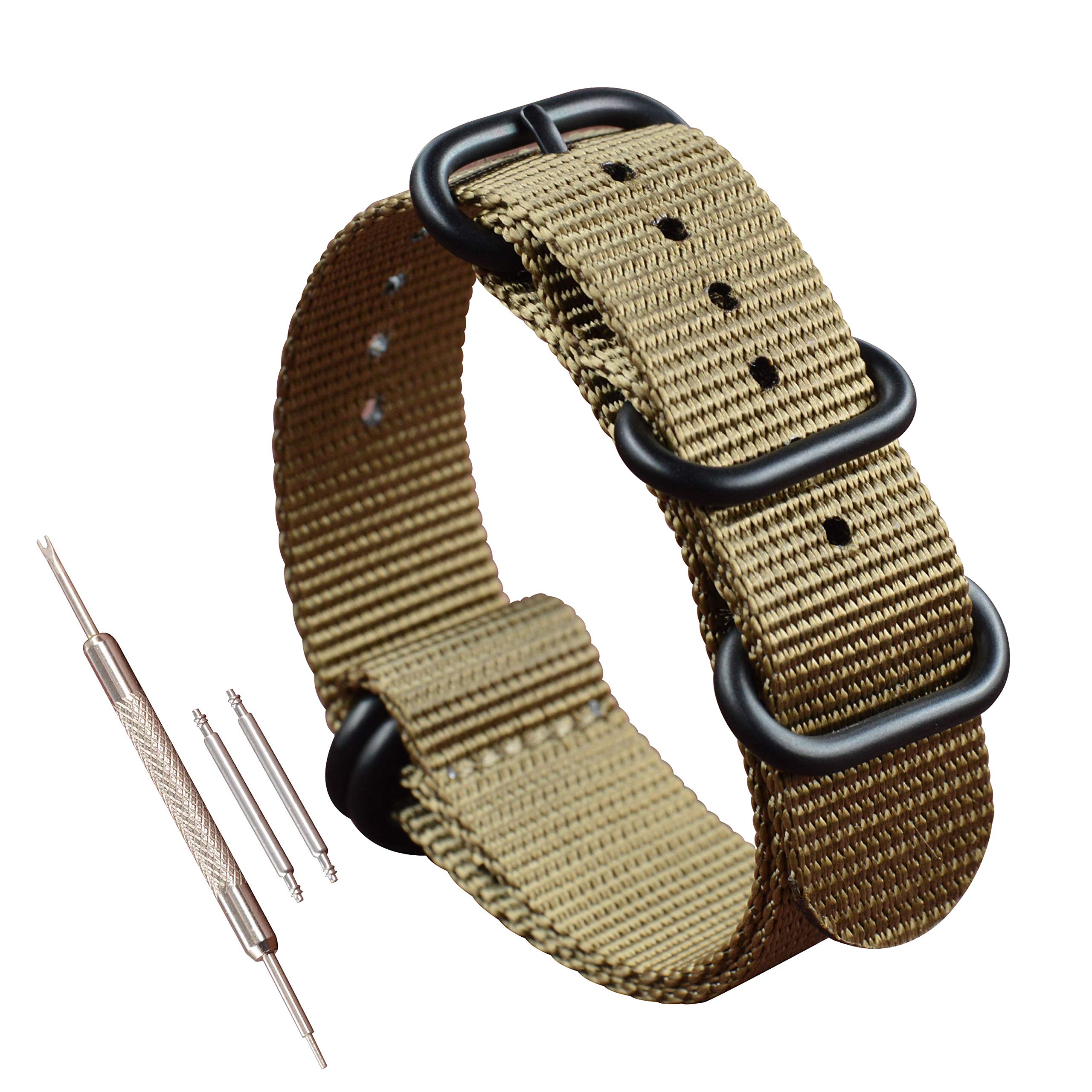 Durable Nylon Watch Band Replacement (18-28mm) - Adjustable & Comfortable Strap for Smartwatches, Fitness Trackers & Outdoor Activities