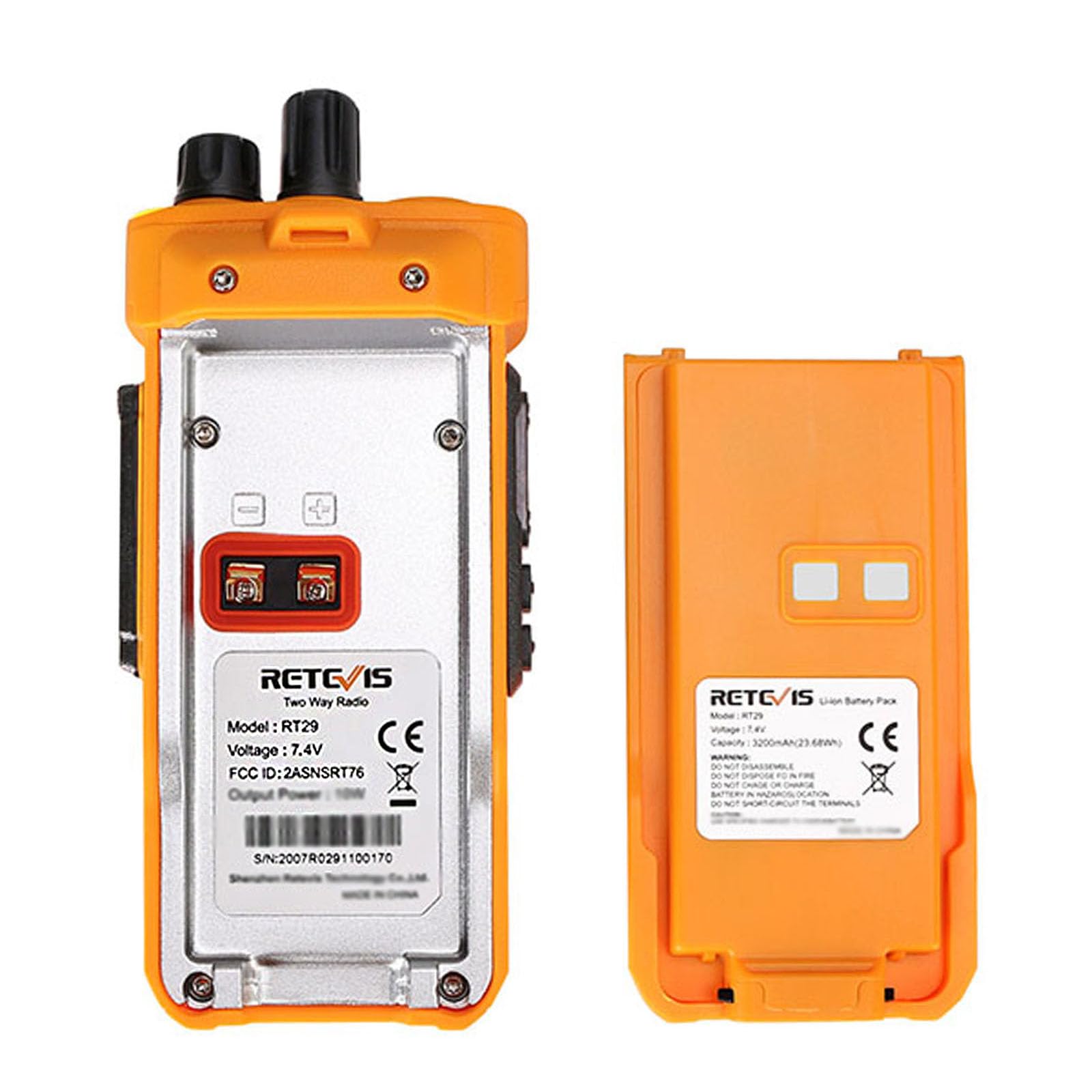 Retevis RT29 Long Range Rechargeable Two Way Radios - High Power Walkie Talkies for Adults with IP67 Waterproof, VOX & Emergency Alarm - Perfect for Outdoor Adventures, Hiking, Camping & Offroad Survival (2 Pack)
