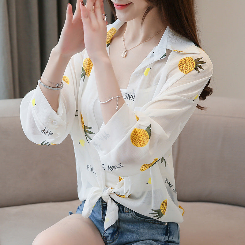 Stylish Printed Chiffon Sun Protection Cardigan for Women - Perfect for Beach Cover-ups, Summer Outfits & Outdoor Activities